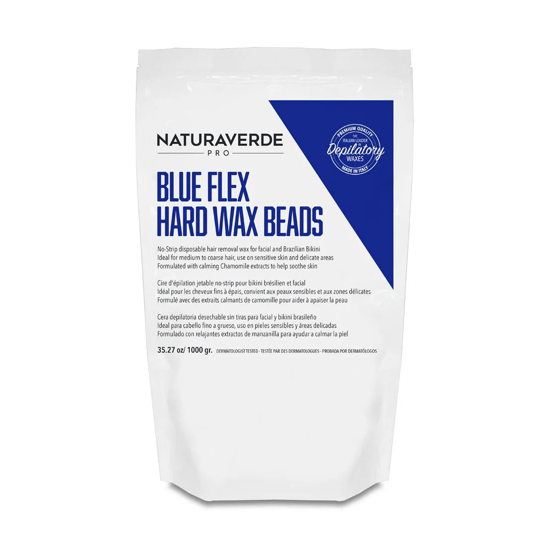 NATURAVERDE PRO - Blue Flex Hard Wax - Beads (1kg)